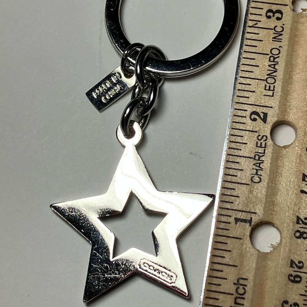 Coach Blue Star Silver with Blue Pave Crystals purse charm - Picture 2 of 3